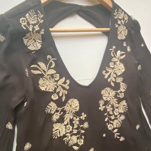 Free People Sweet Tennessee Embroidered Mini Dress Black Size Small - Picture 6 of 13